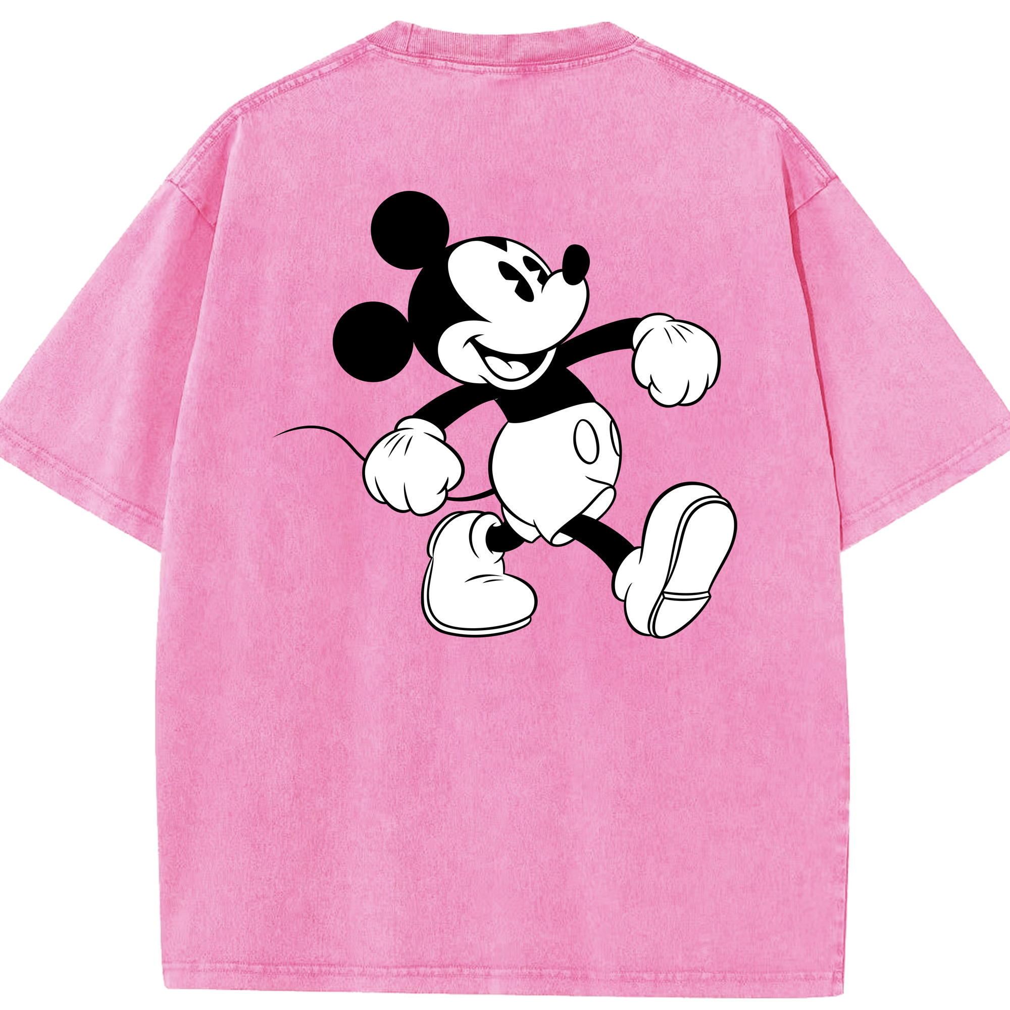（画像用） ミッキーマウス Mickey Mouse 綿100% ヴィンテージ風 半袖Tシャツ（背面プリント）